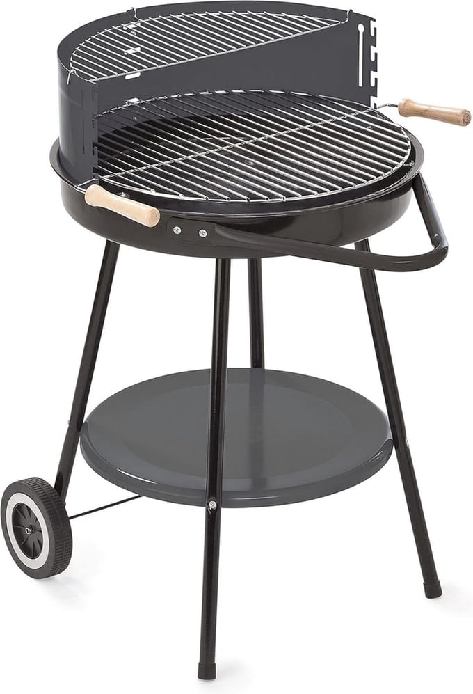 Ronde houtskoolbarbecue, zwart