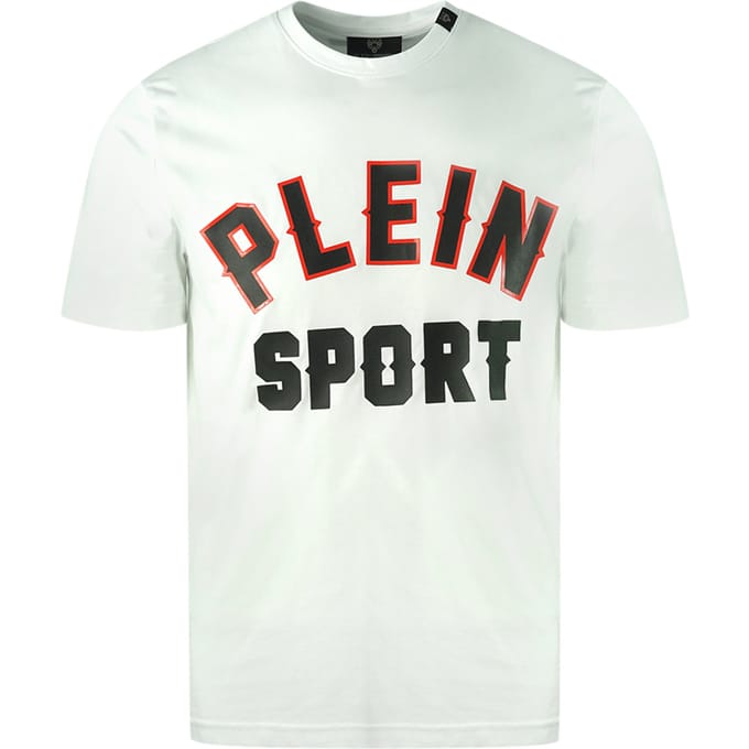 Plein Sport Blok Logo Witte T-shirt
