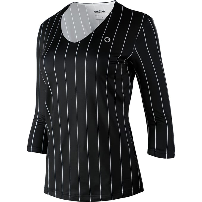 Tennis-Point Stripes Longsleeve Special Edition Dames-Zwart,Wit