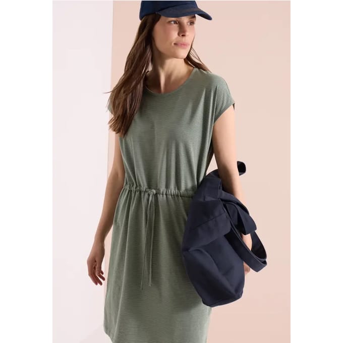 Gestreepte jersey jurk