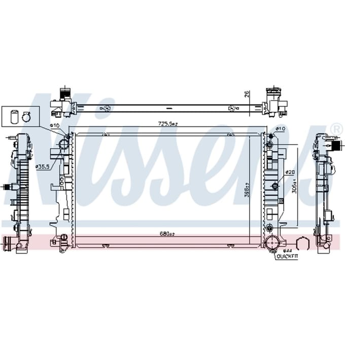 Radiator, motorkoeling NISSENS 627062