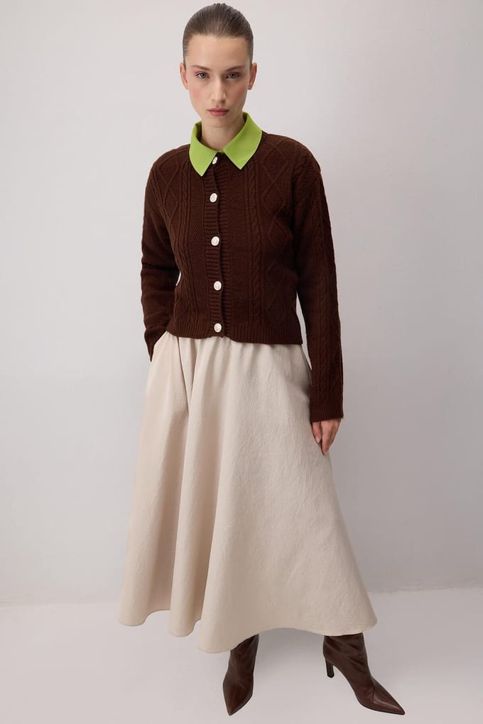 Touché Privé - Gebreid vest - Bruin - Dames