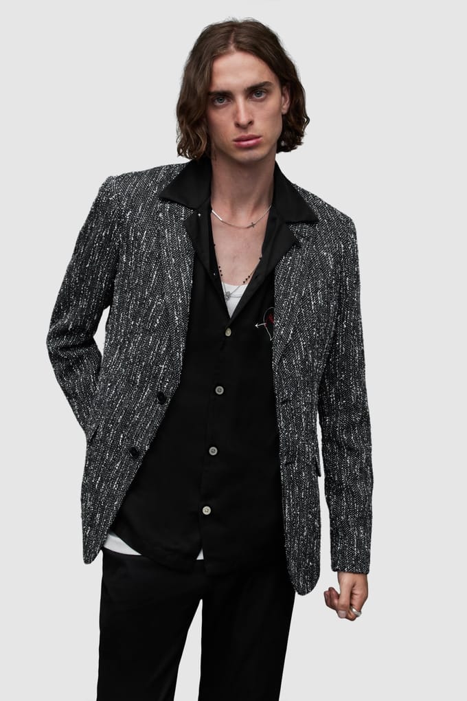 AllSaints Argyll Blazer Black/white Größe: 36 | Blazer Outlet | Herren | Schwarz