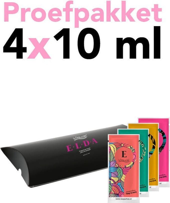 Proefpakket E.L.D.A. exclusieve Wasparfum lijn 4x 10 ml  Chachets