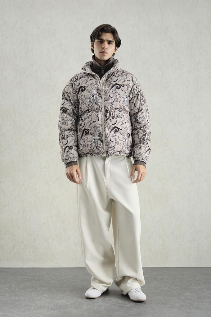 Patronen Bomber Puffer Jack met Ritskraag