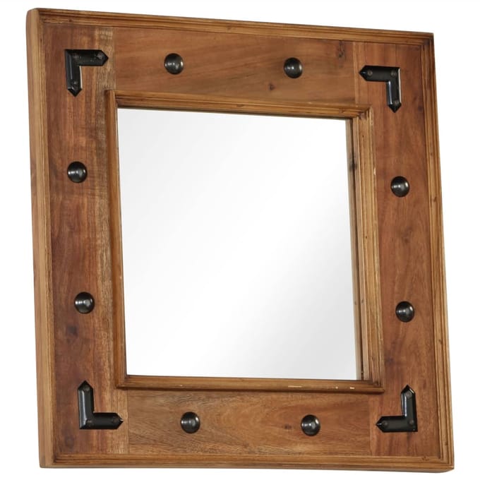 vidaXL - Spiegel - 50x50 - cm - massief - acaciahout