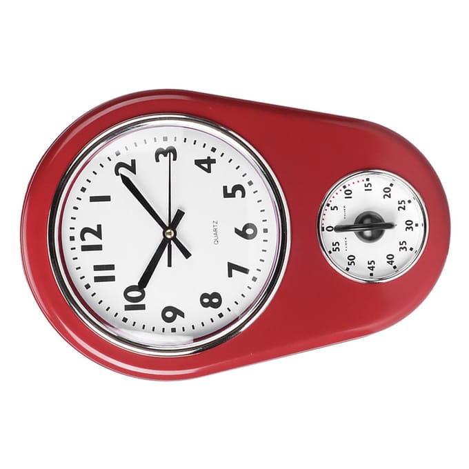 Vintage Muur Grote Klok Hangklok Huis Keuken Timer white