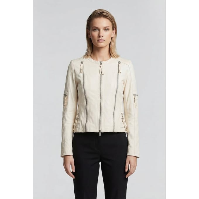 DNA Amsterdam Blue Heart White Taglia: 2 | Giacche di pelle Outlet | Donna | Bianco