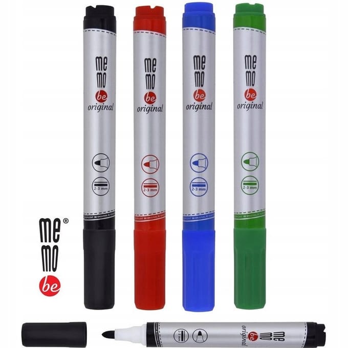MemoBe MM004 Zwart Whiteboard Marker - Vloeiende Lijn 2-3mm