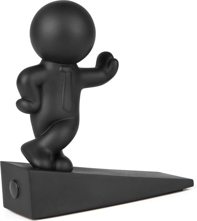 Decoratieve Deurstopper voor Thuisgebruik, Effectief en Stijlvol, Houdt Deur Open, Zwart (1 stuk)