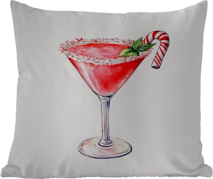 Tuinkussen - Cocktail - Drank - Winter - Kunst - 40x40 cm - Weerbestendig
