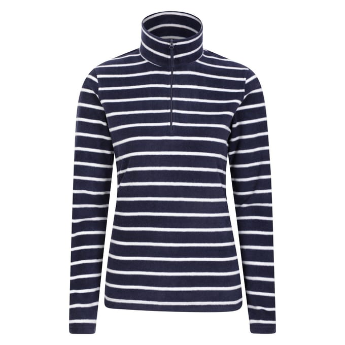 Mountain Warehouse Dames/Dames Camber Gestreepte Half Zip Fleece Top (Marine)