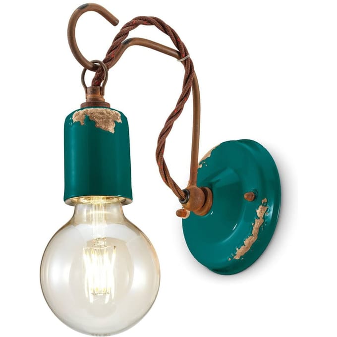 Ferroluce C665 wandlamp in vintage stijl, groen