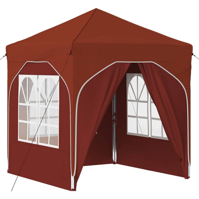vidaXL - Pop-up - Feesttent - 192 - x - 192 - x - 245 - cm - Terracotta