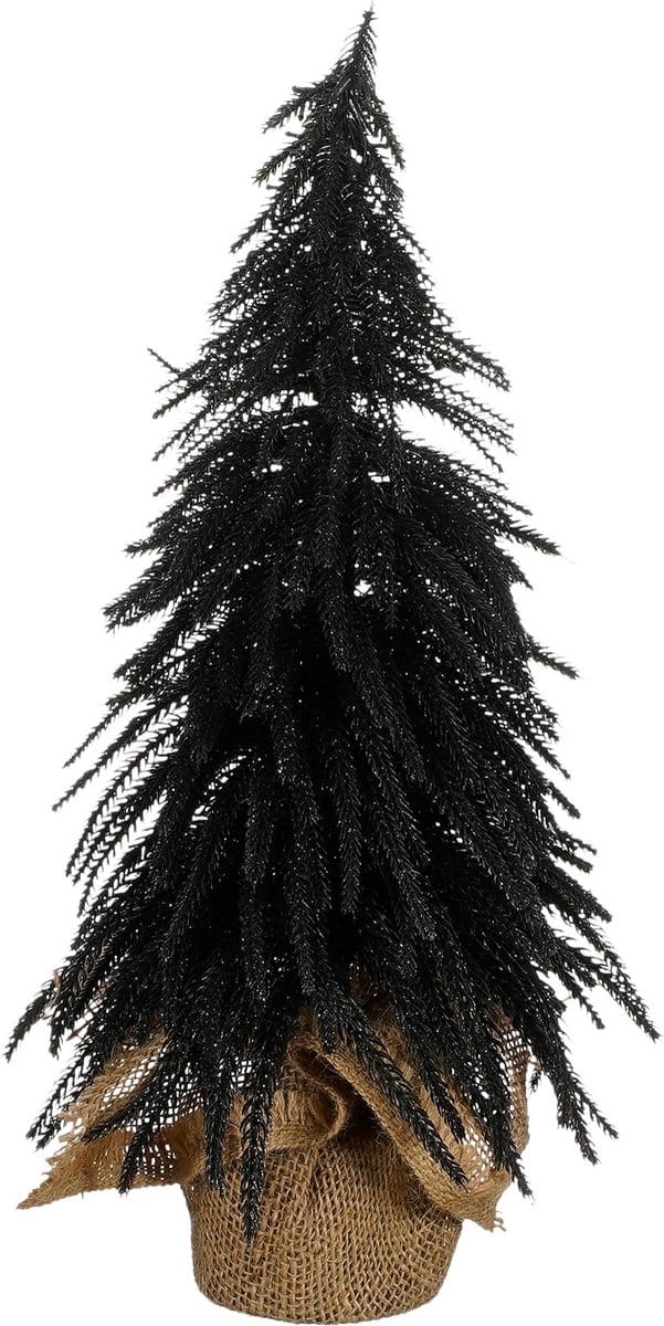 X-mas tree with burlap black TIPS 256 - h45xd25cm