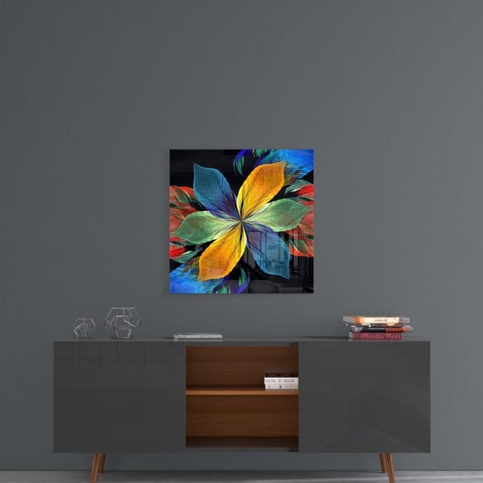 Harmonie van Bladeren Glas Schilderij