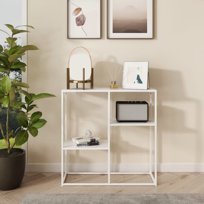 Console tafel Strömstad sidetable 80x80x26 cm wit mat