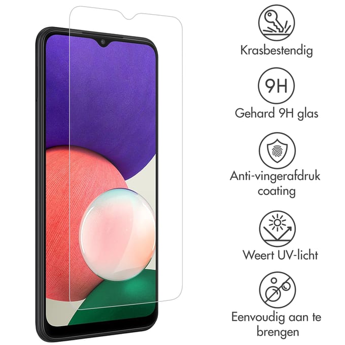 Accezz Screen Protector - Geschikt voor Samsung Galaxy A22 (5G) - Gehard Glas Screenprotector