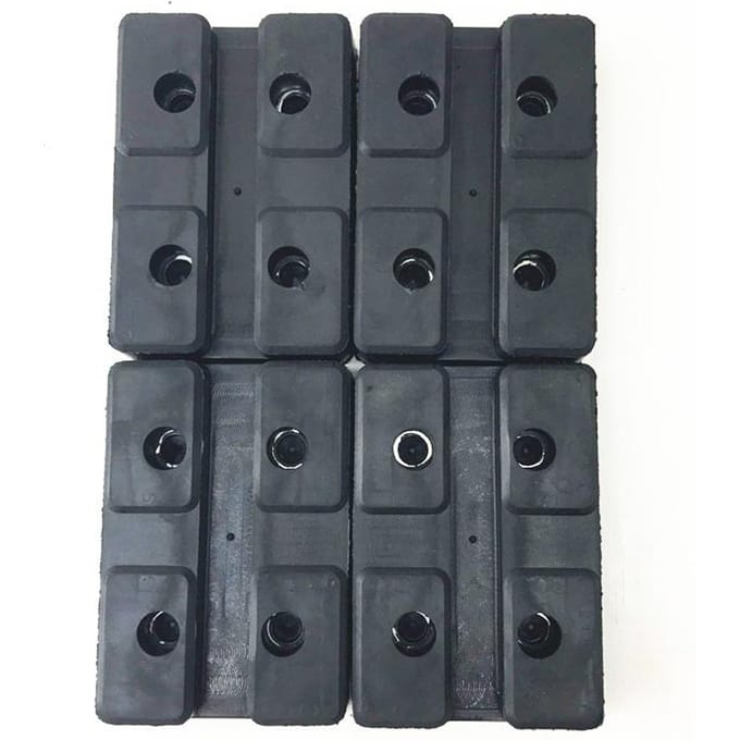 4x robuuste rubberen armpads rechthoekig universeel voor auto-autoheftrucktakels black