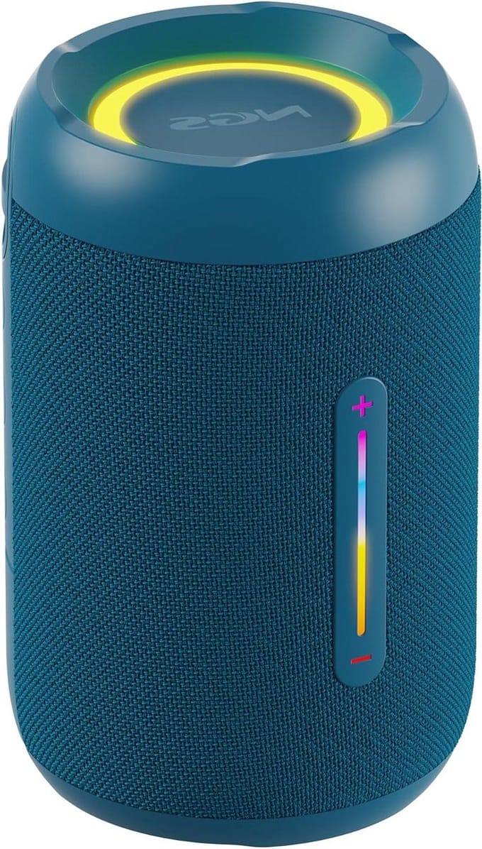 NGS Roller Furia 2 Tiny Blue - Draagbare luidspreker compatibel met Bluetooth-technologie, IPX7 waterdicht, 20 W, True Wireless, USB, 7 uur batterijduur, blauw