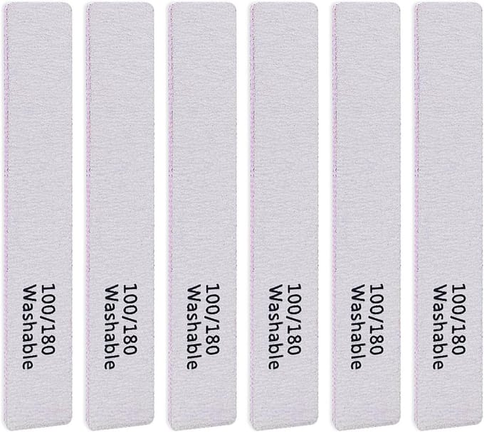 6x Professionele Herbruikbare Dubbelzijdige Nagelvijlen 100/180 Grit