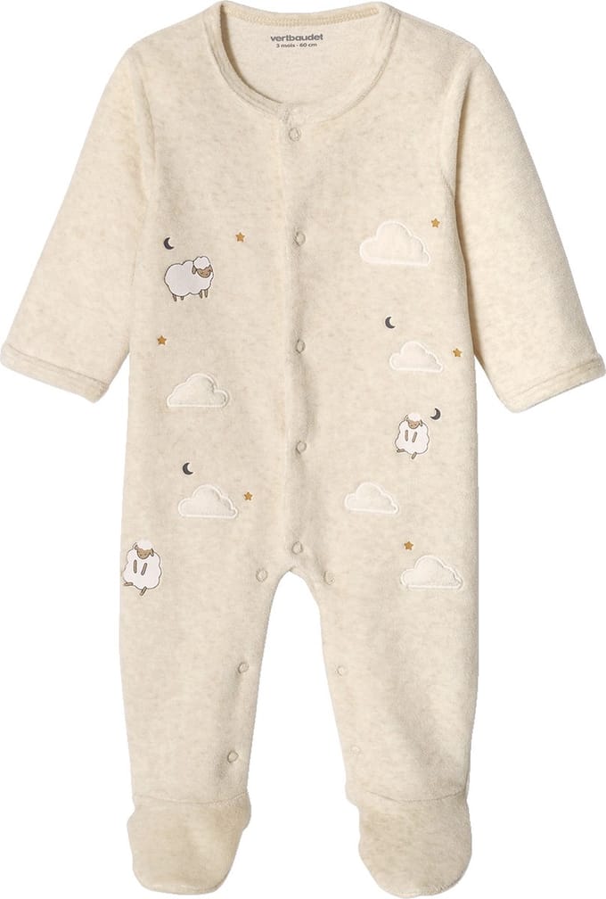 Vertbaudet Fluwelen slaappakje voor baby's met opening aan de voorkant