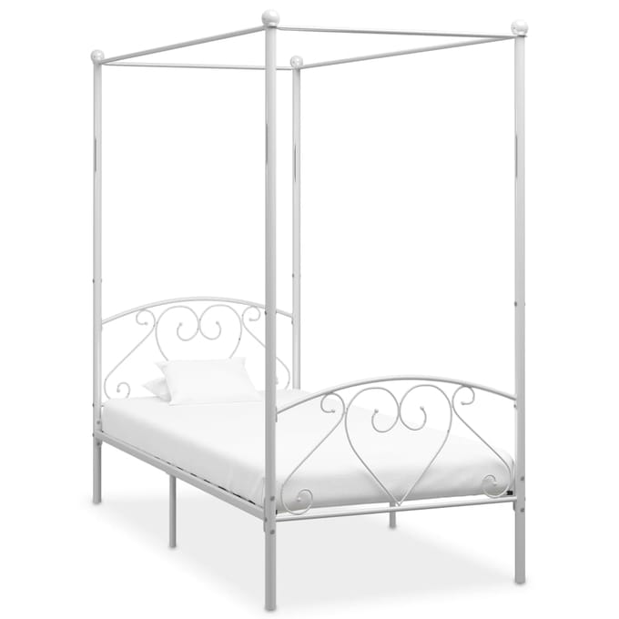 vidaXL - Hemelbedframe - metaal - wit - 90x200 - cm