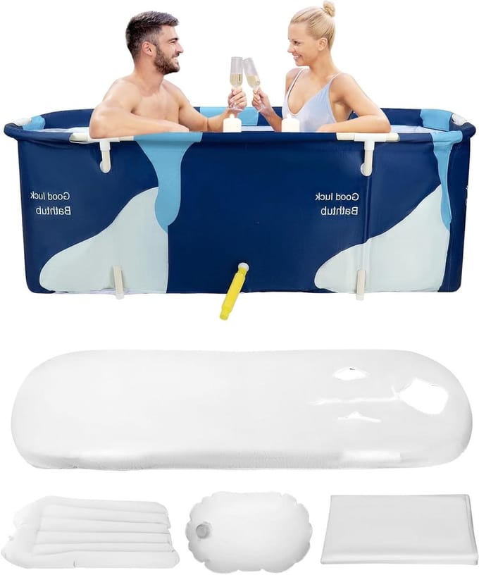 Draagbare Badkuip - Opvouwbaar Bad - Thuis Ontspannen - Extra Grote Capaciteit - 140 cm - Blauw