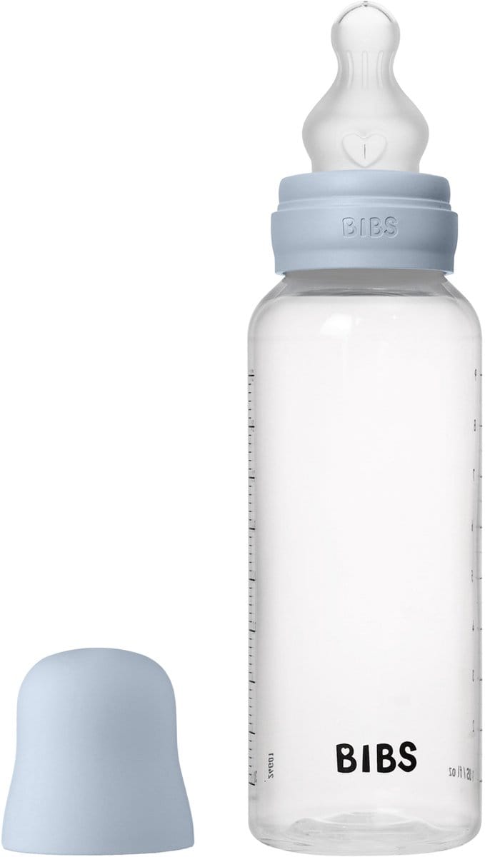 Bibs Fles - Medium Flow - 270 ml - Silicone - Baby Blue
