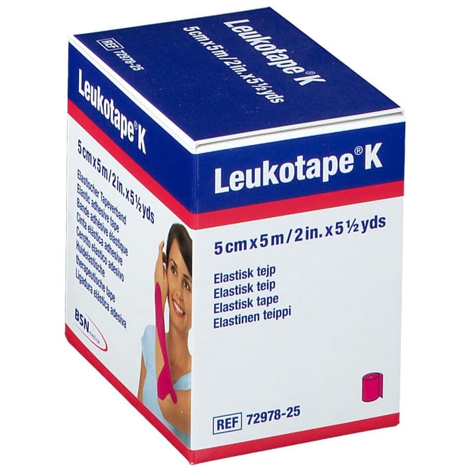 Leukotape K Kleefwindel Elast Roze 5cmx5m 1