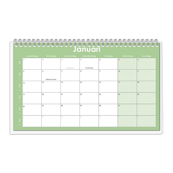 Huurdies - 2026 bureaukalender - Groen