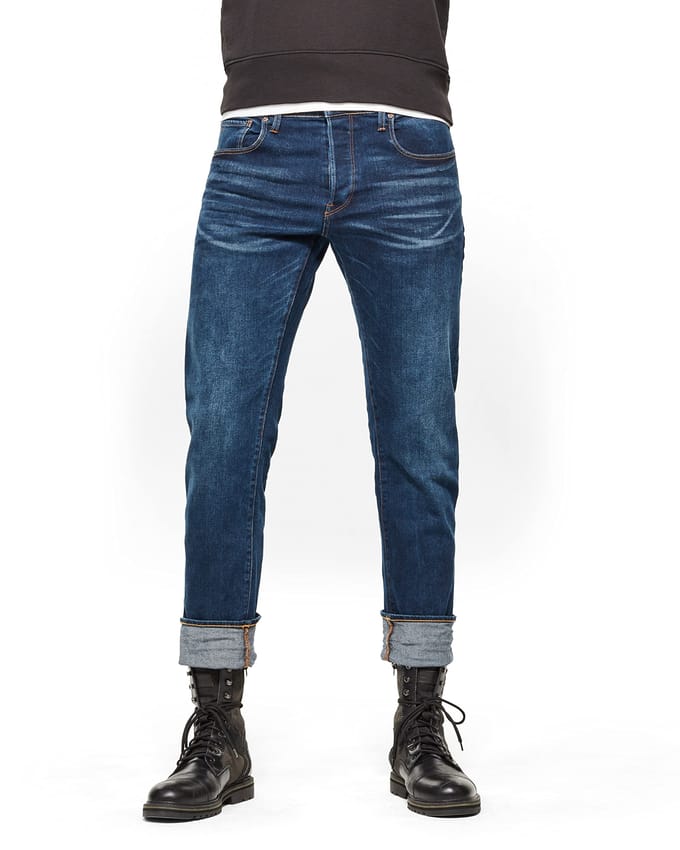 G-Star RAW Heren Jeans Marine 3301 Straight 51002-C622-89 W32/L32 blue