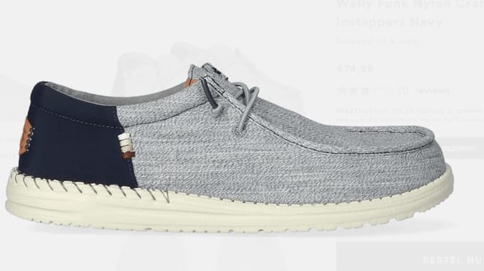 HEYDUDE - Wally Funk Nylon Craft Heren Instappers Navy - Maat 46