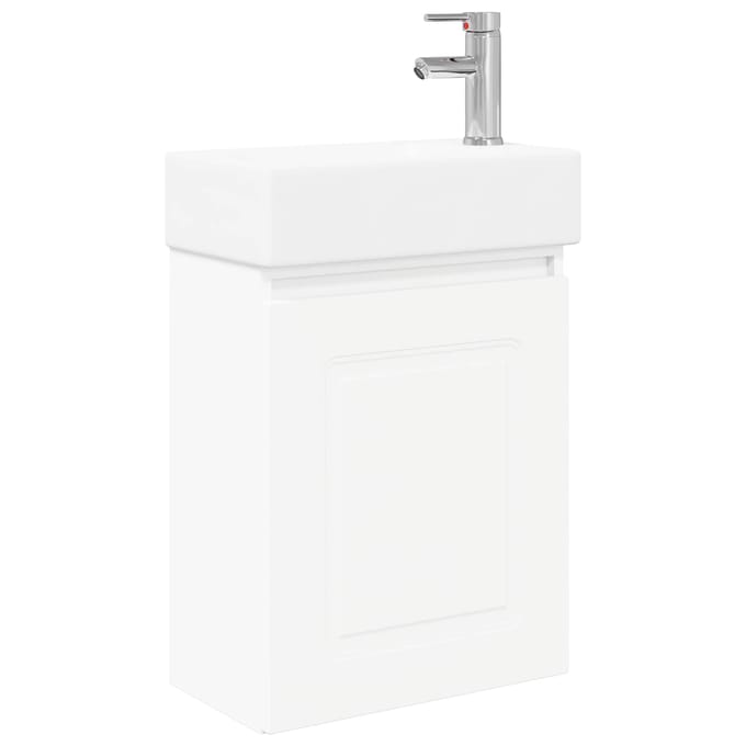 vidaXL - Badkamermeubel - met - kraan - Wit - 45,5 - x - 22,5 - x - 84 - cm
