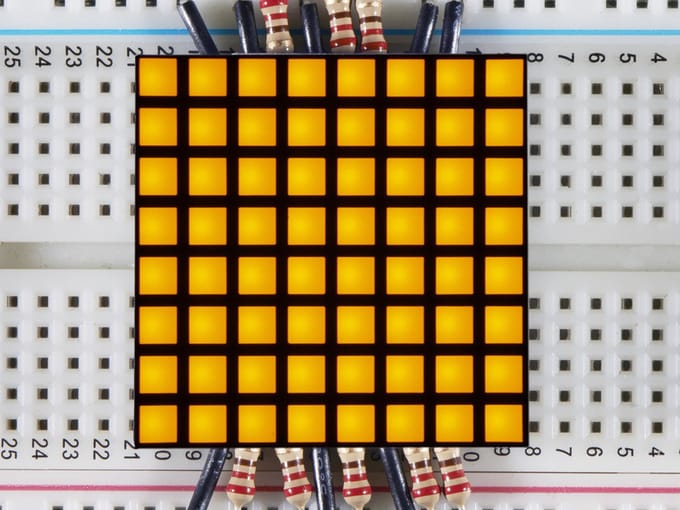 1.2 inch 8x8 Matrix Square Pixel - Yellow Adafruit 1819
