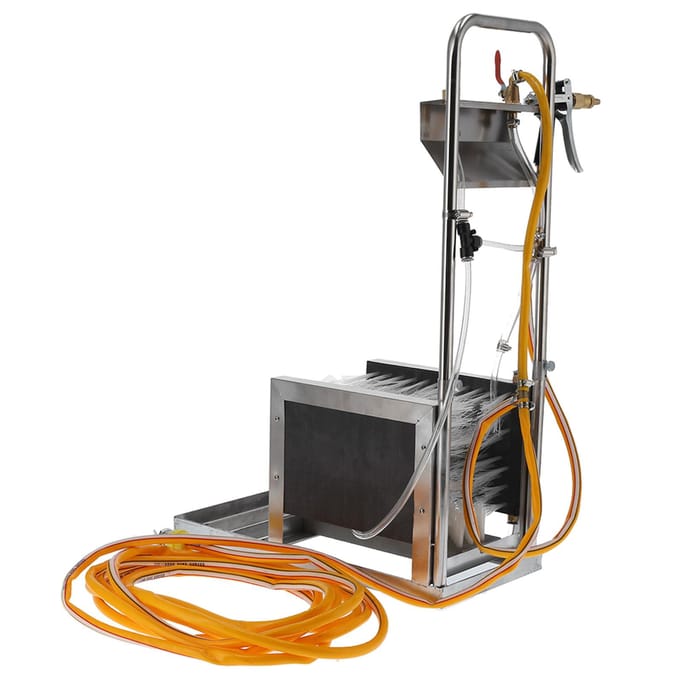 Regenschoenen Automatische Schrobber Roestvrijstalen Laarzen Reinigingsmachine voor Veehouderij gray