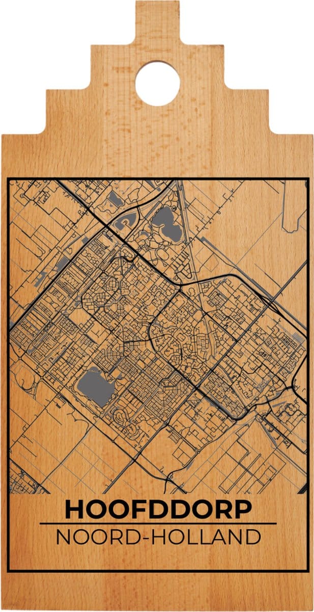 JM Woods - Borrelplank - Serveerplank - Hapjesplank - Kaasplank - Plattegrond - HOOFDDORP - Gepersonaliseerd - Cadeau tip!