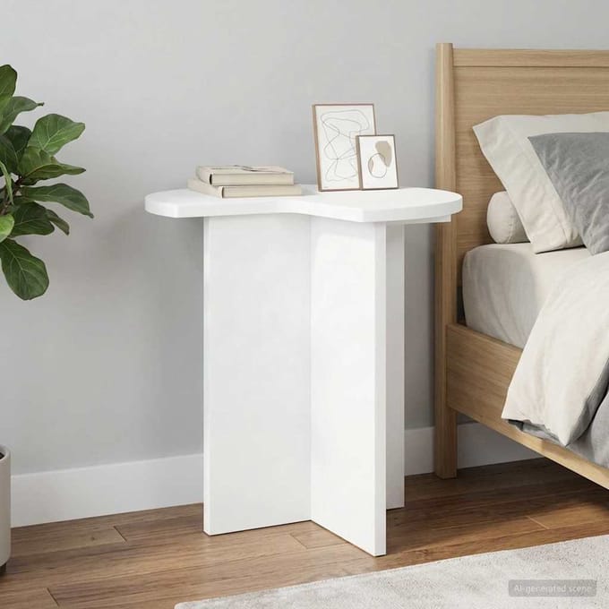 vidaXL - Bijzettafel - Wit - Ø - 39 - x - 38 - cm - Bewerkt - hout