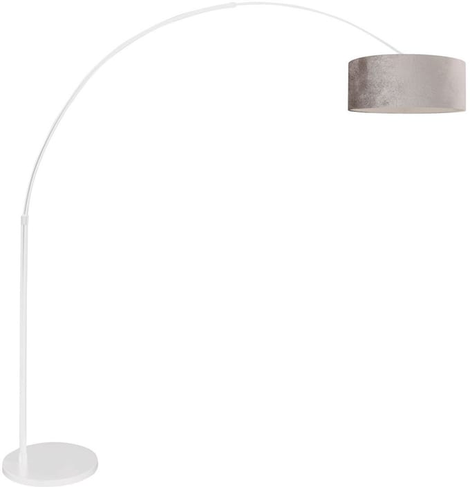 Witte vloerlamp Sparkled Light 7172W - Modern design, metaal en textiel, hoogte verstelbaar en uitschuifbaar, Steinhauer, 230 cm max uitschuiflengte