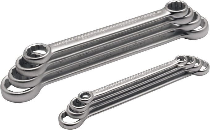 Dubbele Ringsleutelset Recht DIN 837 8-Delig 6-22 mm