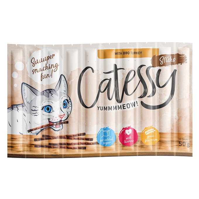 Catessy Sticks 10 x 5 g - BBQ Kalkoen