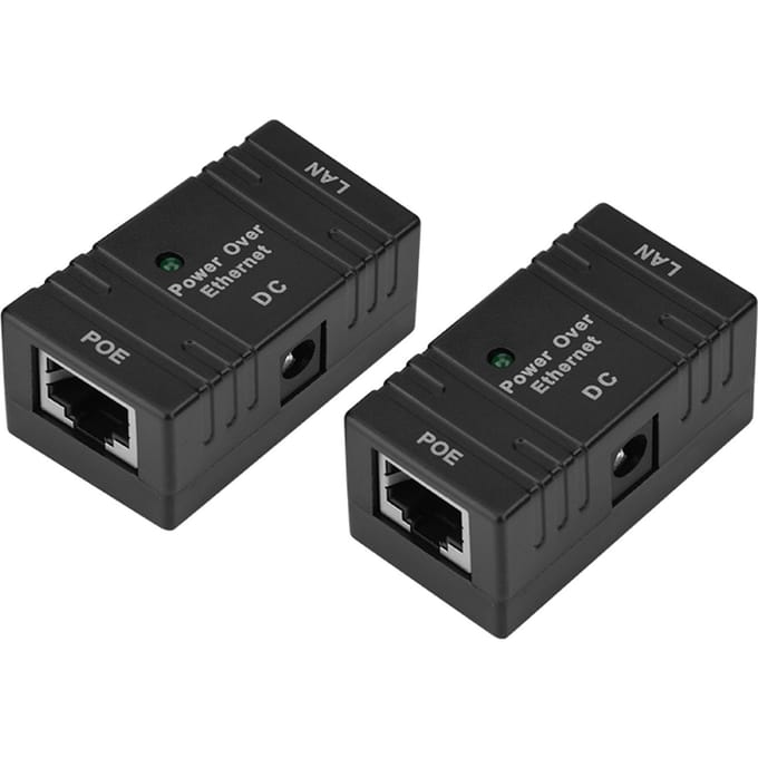 2 STUKS RJ45 POE Voedingsmodule POE Injector Ethernet Adapter voor Netwerk IP Camera Zwart