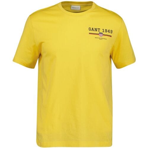 Gant T-Shirt Graphic Crew Neck Short Sleeve Smooth Yellow / male