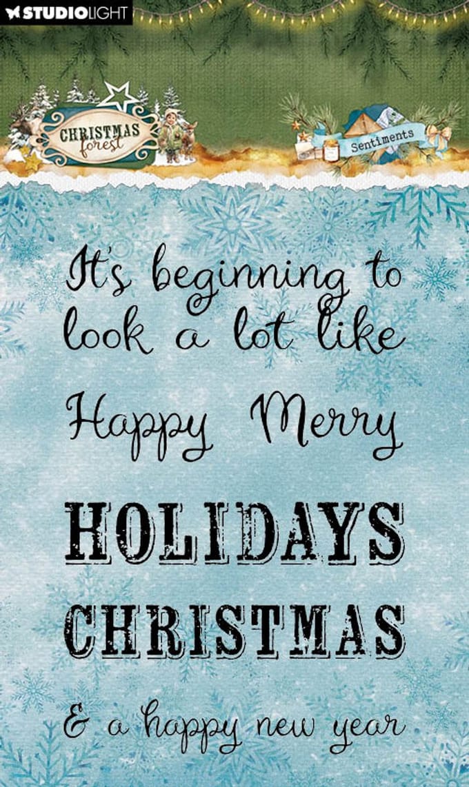 Clear stamps Sentiments - Christmas forest nr. 954