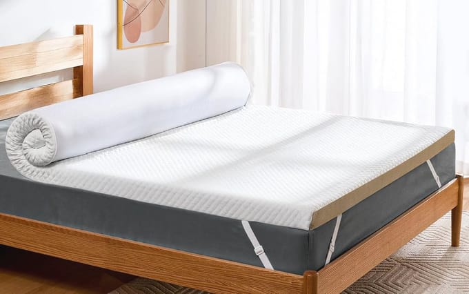 Visco-elastische Matrastopper 180 x 200 cm - 7,5 cm Hoogte, Bamboe en Gelschuim, H2/H3 Hardheid