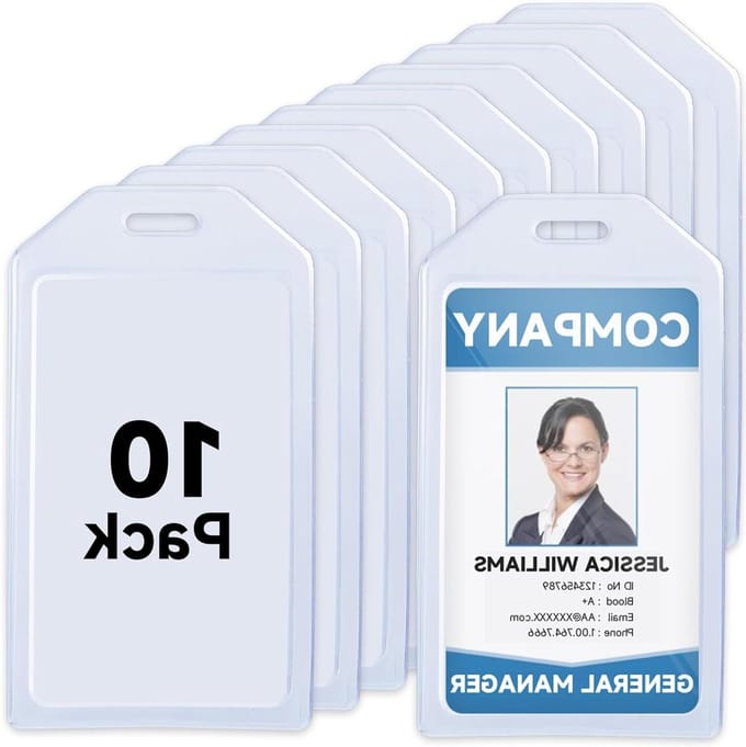 ID Kaarthouder - Badgehouder Kaarthoesje - Kaarten Beschermen - Extra Dik Plastic - 6 x 10.5 cm - Transparant