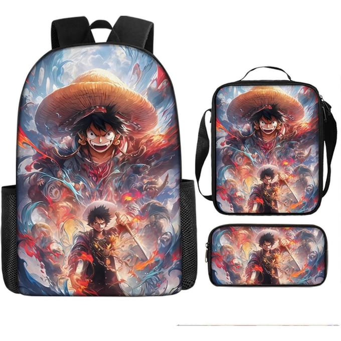 One Piece One Piece Schooltas Luffinica Zeekoning Student Schooltas Rugzak Set Three piece set