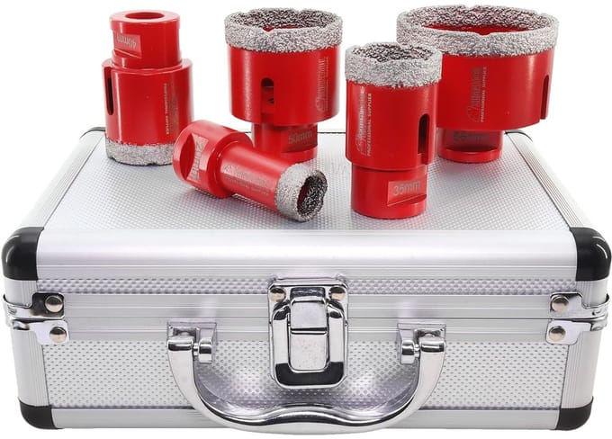 Diamantboor Set - Kernboren Kit - Tegels Boren - Vacuüm Gesoldeerd - 20-68mm 5 Stuks