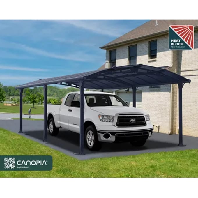 Palram |canopia - Carport Arcadia - Enkel - Donkergrijs/brons - 650x360cm