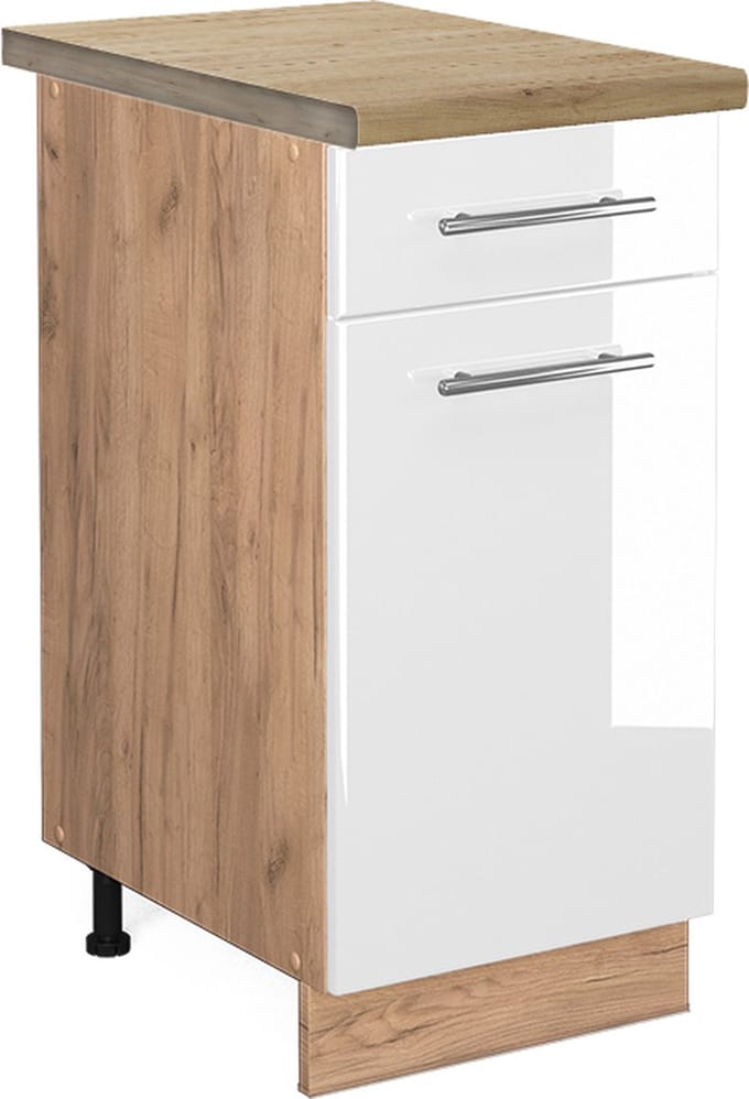 Vicco Fame-Line Keukenonderkast – 40 cm, WB Eik Wit Hoogglans